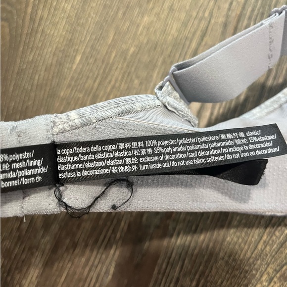 Victoria's Secret PINK Sports Bra Crossback Padded Athleisure Gray Medium - Picture 7 of 8